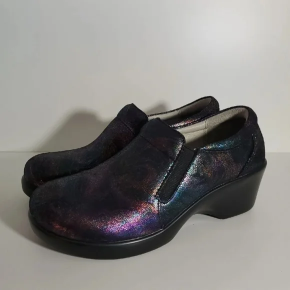 Alegria wedge clogs black iridescence EU size 36 - Picture 3 of 4